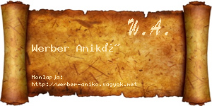Werber Anikó névjegykártya
